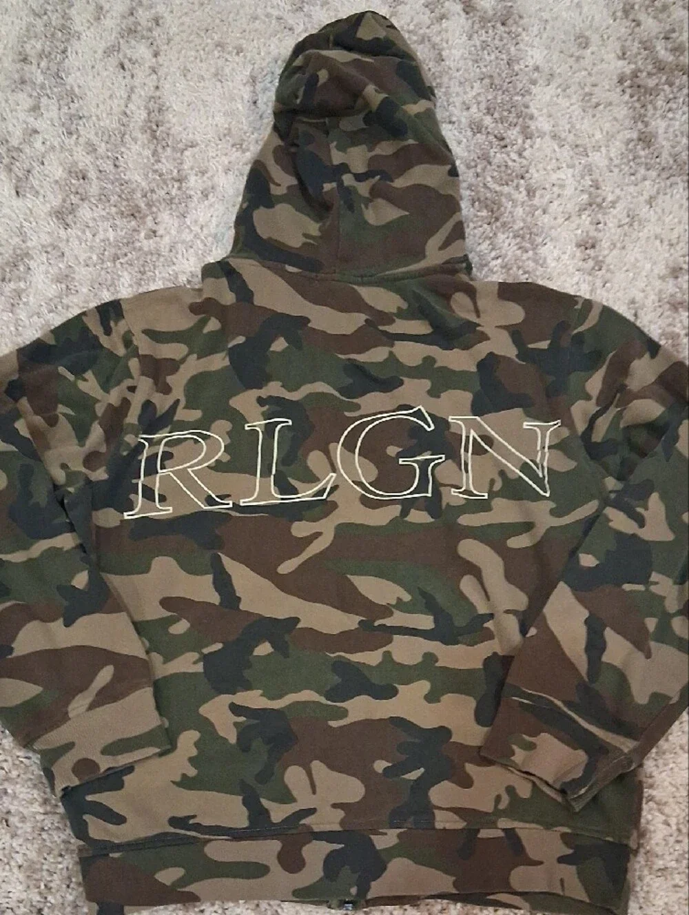 True Religion Men's Outline True Camo Zip-Up Hoodie Size M
